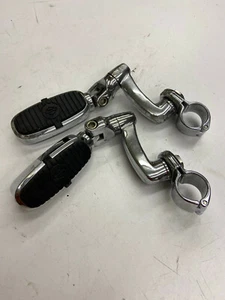 Clavijas para pie de carretera cromadas de motocicleta Harley Davidson + soportes usados 8 - Imagen 1 de 7
