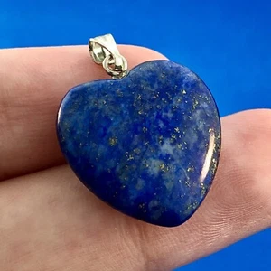 Ladies Silver Tone Lapis Lazuli Heart Power Vision Spirit Statement Pendant - Picture 1 of 7