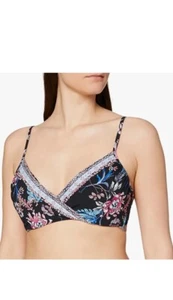 Bikini Seafolly Water Garden nuovo con etichette avvolgente anteriore booster imbottito floreale taglia 6 - Foto 1 di 13