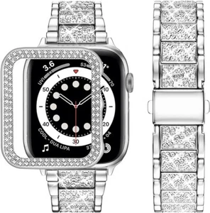 Correas para Apple Watch Bling compatibles con Wutwuk con estuche Bling, chispa de oro rosa - Imagen 1 de 12