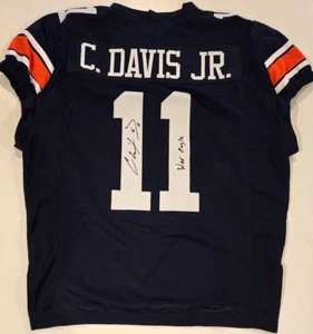 Chris Davis Signed Auto Auburn Tigers Navy Football Jersey w/War Eagle - Proof - Picture 1 of 4