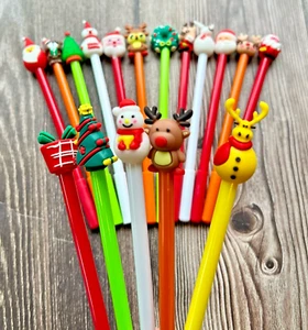 5 Pcs Christmas Pens - Stocking Fillers - Teacher/Student Gift - School Supplies - Picture 1 of 5