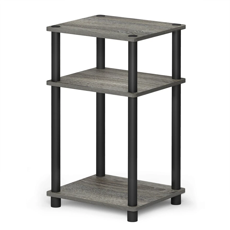 	Furinno 3-Tier Turn-N-Tube End Table French Oak Grey/Black 1-Pack	 - Image 1 of 4