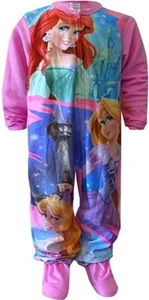Disney Princess Rapunzel Ariel Girl Footed Sleeper Blanket Pajama Size 6/6X 7/8 - Picture 1 of 1