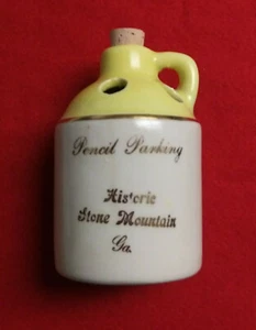 Moonshine Jug Pencil, Pen Parking Holder, Stone Mountain Georgia PCA 4-1/2"  - Picture 1 of 7