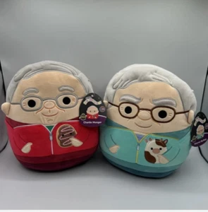 2024 BERKSHIRE HATHAWAY WARREN BUFFETT & CHARLIE MUNGER 10” Squishmallow Set - Picture 1 of 3