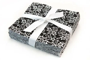 New Black & White Basics pre cut charm pack 5" squares 100% cotton fabric quilt - Picture 1 of 3