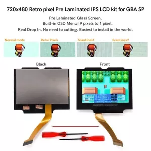 V5 Pre-Laminated Desaturation Drop In IPS High Backlit LCD Screen Kit For GBA SP - Picture 1 of 18