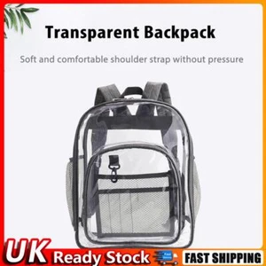 PVC Waterproof Portable Schoolbag Pure Transparent Large Backpack (Grey M) - Imagen 1 de 5