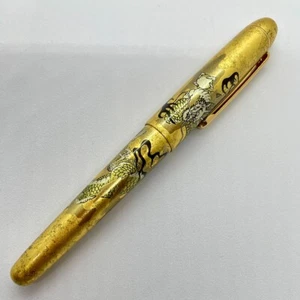 PLATINUM Fountain pen Size M " Ascending dragon " PNB-35000H #57 14k Gold leaf - Picture 1 of 21