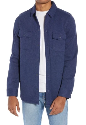 VINEYARD VINES Shirt Jacket Mens Medium Blue Button Up Stretch CALM WATER $198 - Image 1 of 4