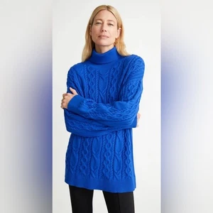 & Other Stories Rollkragenpullover Damen Oversize Electric Blue Größe L - Bild 1 von 9