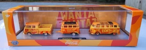 M2 MACHINES CHASE 1960 VW DOUBLE CAB W/ TRAILER & 1960 VW 15 WINDOW BUS HAULERS - Picture 1 of 1