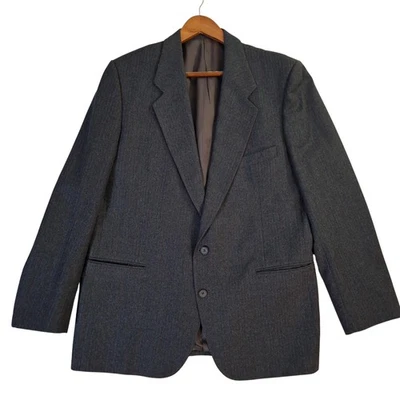 Yves Saint Laurent Blazer Mens 44R Gray Wool Two Button Sport Coat Classic - image 1 of 4