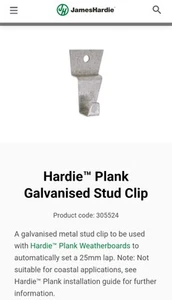 James Hardie Hardiplank Galvanised Stud Clips x30 - Picture 1 of 3