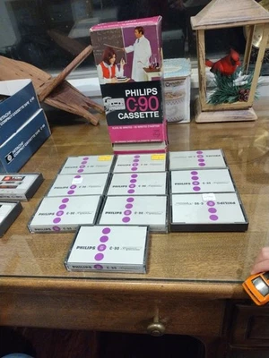Lote de 10 cintas de casete en blanco Philips Metal C90 vintage con pantalla de tienda - nuevas Foto 1 de 4