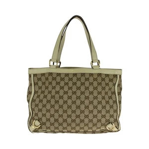 GUCCI 170004 Tote Bag handbag Beige Ivory Gold Hardware GG canvas GG - Picture 1 of 10