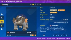 Pokemon Scarlet and Violet PSV - 6IV Terrakion - Picture 1 of 3