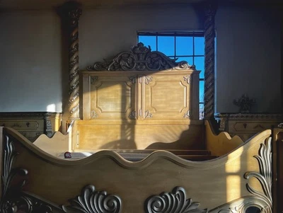 Juego de dos tocador grande vintage con marco de cama king/mármol negro/luz  Foto 1 de 4