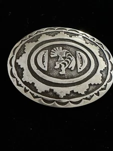 Navajo Sterlingsilber Kachina Tänzerin Gürtelschnalle signiert Beatrice Kee 78,87 Gramm - Bild 1 von 6