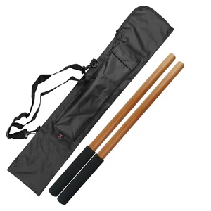Palos Escrima con Mango (Par) Madera Kali Arnis Entrenamiento Artes Marciales Estuche Añadir - Imagen 1 de 5