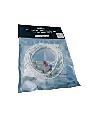 NEW Component AV Cable With Micro USB 30-Pin For iPod, iPhone, iPad - Image 1 of 4