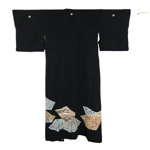 Vintage Tomesode kimono giapponese fantasia seta (T4578) - Foto 1 di 7