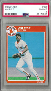 1985 FLEER #168 JIM RICE RED SOX HOF PSA 8