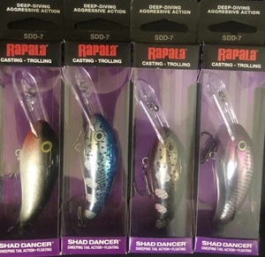 Rapala Shad Dancer SDD-7 diving Crankbaits fishing lure. Lot Of 4 S2 - Picture 1 of 1