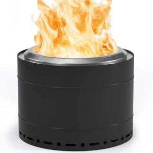 19.5" Smokeless Fire Pit Stainless Steel Outdoor Firepit Wood Burning Fire Pits - Picture 1 of 7