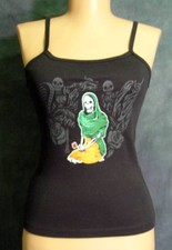 Skeletal Señora BLACK Bella Sleeveless 100% Cotton TANK Top! S