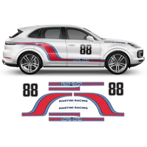 Curved Martini Racing Side Stripes, for Porsche Cayenne - Picture 1 of 2