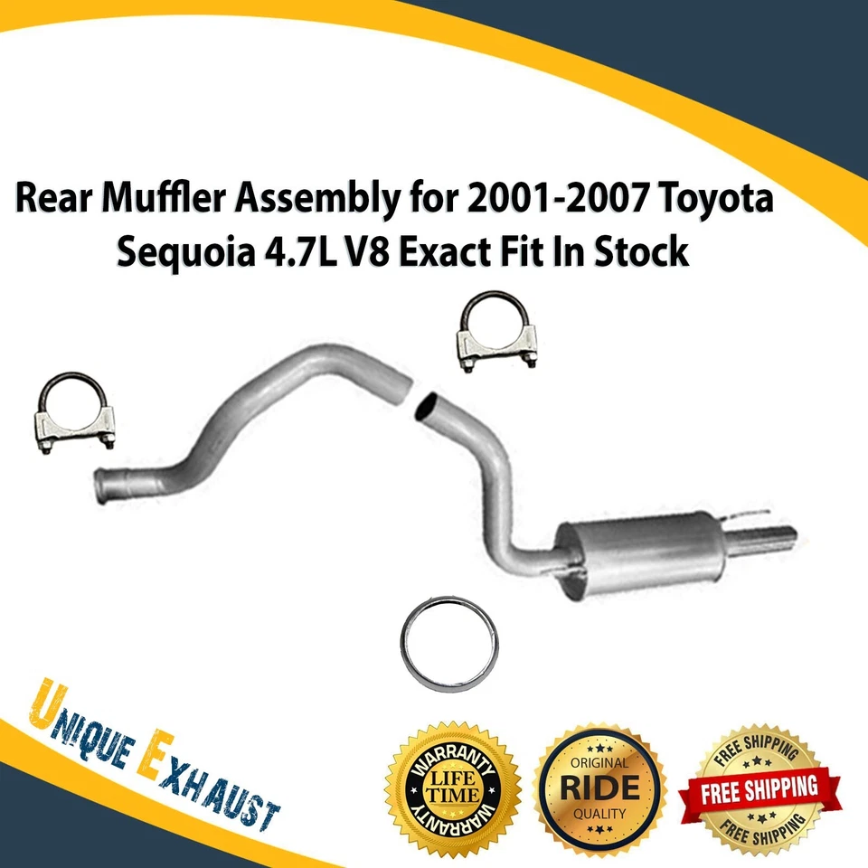 Conjunto de silenciador trasero para Toyota Sequoia 2001-2007 4,7 L V8 ajuste exacto en stock Foto 1 de 4