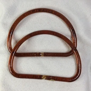 1 Set 8” x 5 1/2” braun mit Blasen Kunststoff Handtasche Handtasche Griffe NEU - Bild 1 von 8