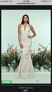 White Sequins Prom Formal Dress Size 4 - Picture 1 of 2