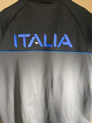 Fila Sport Track Jacket Italia Coat Black Green Red and BLUE Stripes Size XL - Image 1 of 4