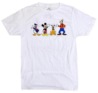 Disney Mickey Mouse and Friends Goofy Donald Pluto Men's White T-Shirt - Image 1 of 2