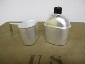 US Army Feldbottle & Becher Alu Water Bottle & Cup M10 WWII Messkit WKII Nam - Imagen 1 de 1
