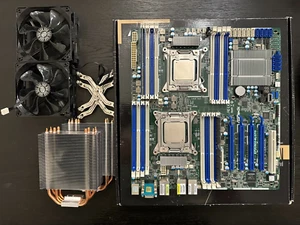 ASRock Rack EP2C602-4LD/16 with Xeon E5-2640 and QBUD CPUs 32GB RAM and Cooler - Afbeelding 1 van 23