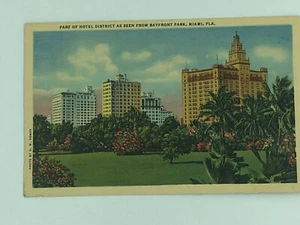 Vintage Unposted Florida Post Card 1950's vintage view of the Miami hotel dist - Picture 1 of 2