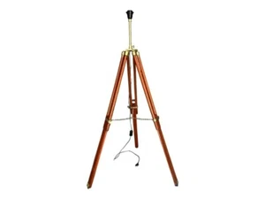 Tripod Adjustable Wooden Brown Tripod Nautical Floor Lamp (No Shade) - Home & O - Picture 1 of 2