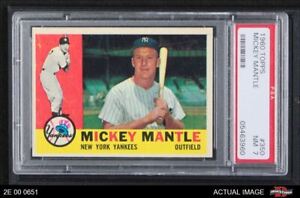 1960 Topps #350 Mickey Mantle Yankees HOF PSA 7 - NM 2E 00 0651