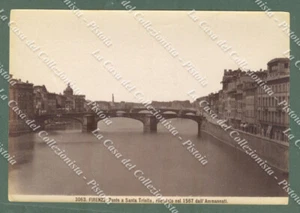 FIRENZE. Ponte S.Trinità. Foto originale all'albumina, circa 1880 - Imagen 1 de 2