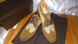 Church's * Filey * Canvas / Suede Made in England 9.5 D Good w Shoe Bags N Box - Picture 1 of 10