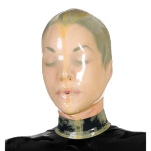 Transparent Latex Hood with Breath Hole Rubber Mask Clubwear Fetish BDSM Outfits - Picture 1 of 4