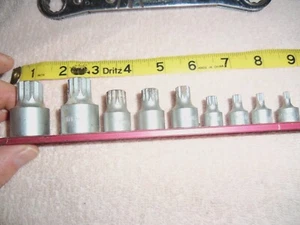 XZNS 1000 VIM TOOLS 9-Piece XZN Stubby Driver Mixed Set Square Drive 1/2" - 1/4" - Picture 1 of 5