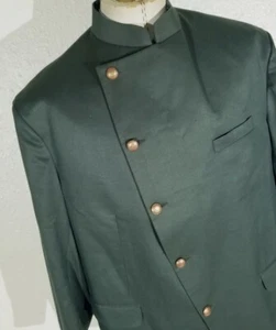 Vintage Geen Military Officer Nehru Collar Dragon Lining jacket coat 46R - Picture 1 of 6