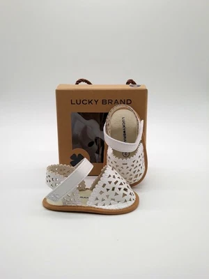 NUEVO LUCKY BRAND Bebé Niñas SHIRLEY Blanco Zapatos de Cuna (Talla 2) Foto 1 de 4