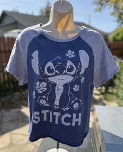Disney Lilo And Stitch T-Shirt XL Girls Blue Raglan Short Sleeve Kohls - Picture 1 of 4
