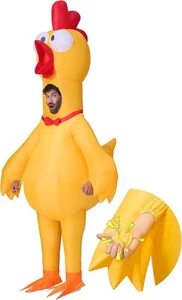 Spooktacular Creations Adults Halloween Inflatable Rubber Chicken Costume, Full - Picture 1 of 6